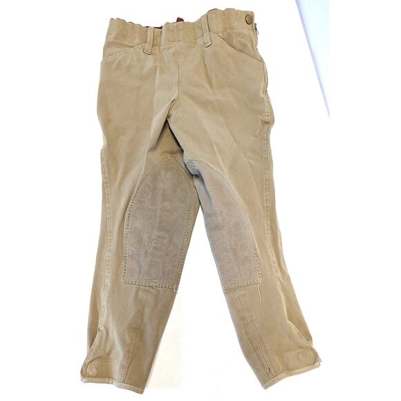 Grand Prix Childs Riding Breeches Pants Jods Tan Suede Knee Size 8 but altered - Picture 1 of 14